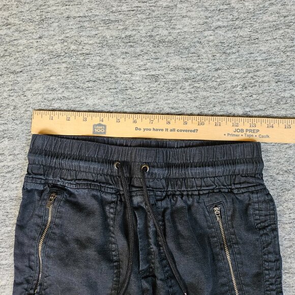 ATHLETA Cabo Linen Joggers Pant Black Chambray Size 0 Lightweight Drawstring - Picture 7 of 9